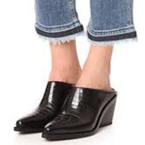 RAG & BONE "Santiago Embossed Wedge Mules" Size 9.